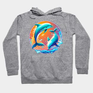 Duotone Dolphins Doing Tricks Hoodie